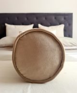 Velvet Bolster Cushion Removable and Washable - Beige