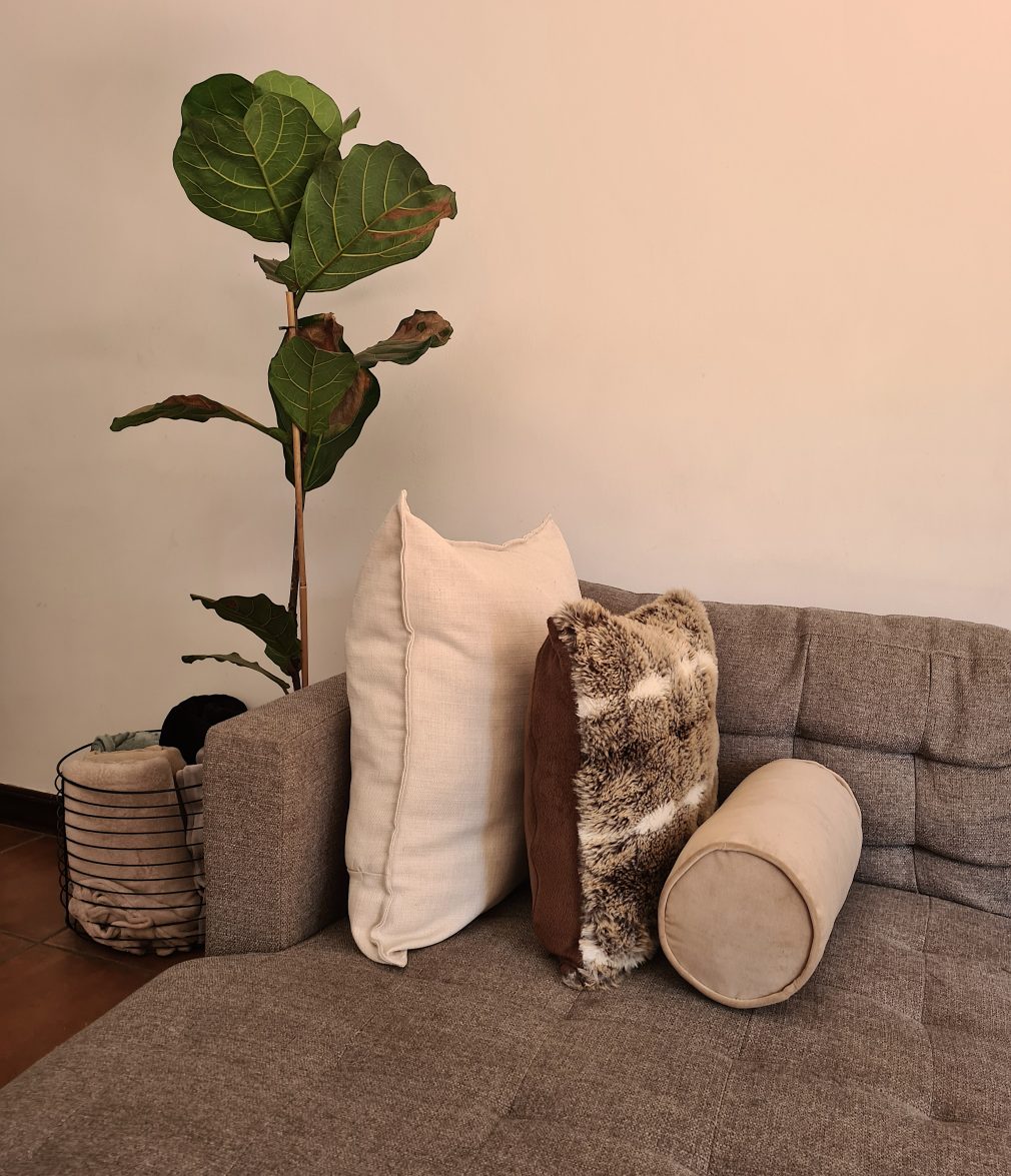 Velvet Bolster Cushion Removable and Washable - Beige