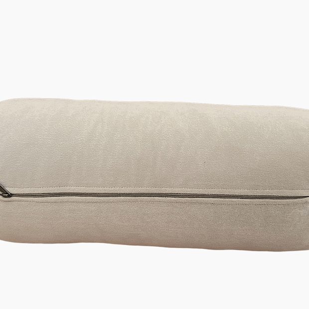 Velvet Bolster Cushion Removable and Washable - Beige