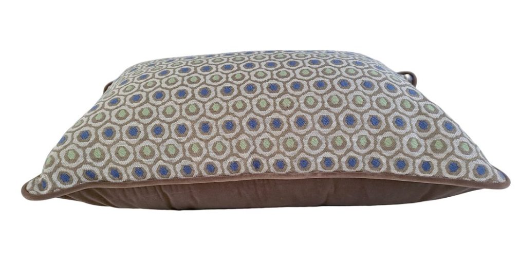 Handprinted Cotton Cushion Cover - 40 x 60 cm Polka Blue and Green