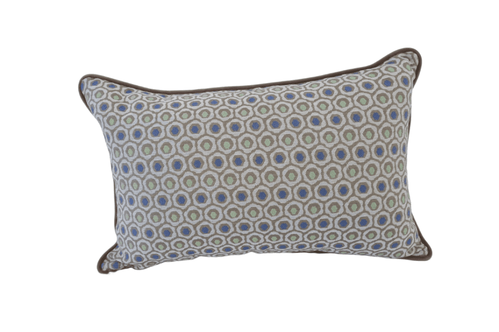 Handprinted Cotton Cushion Cover - 40 x 60 cm Polka Blue and Green