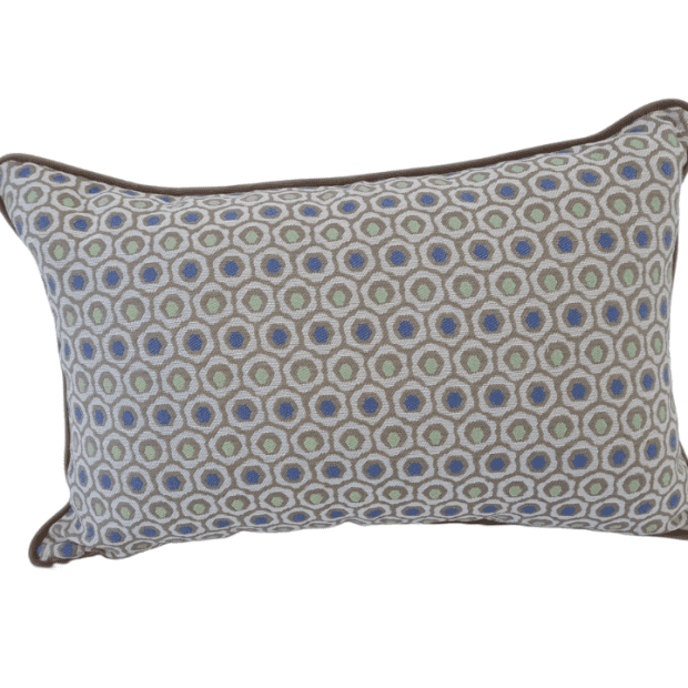 Handprinted Cotton Cushion Cover - 40 x 60 cm Polka Blue and Green