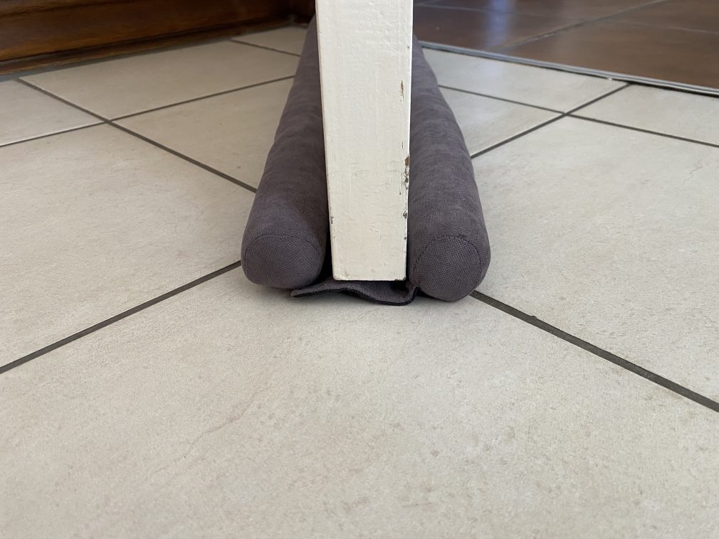 Twin Wind, Draft and Dust Door Stopper Velvet Adjustable Grey