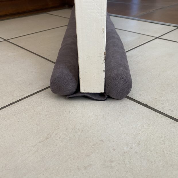 Twin Wind, Draft and Dust Door Stopper Velvet Adjustable Grey