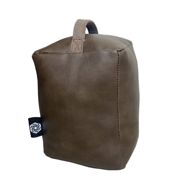 Brown Leather Rectangular Doorstop