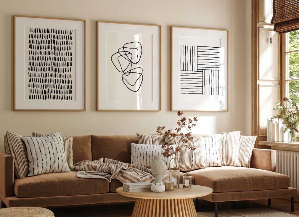 Black and White Boho Wall Art Prints - A3 Unframed