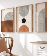 Burnt Orange Boho Wall Art Prints - A3 Unframed