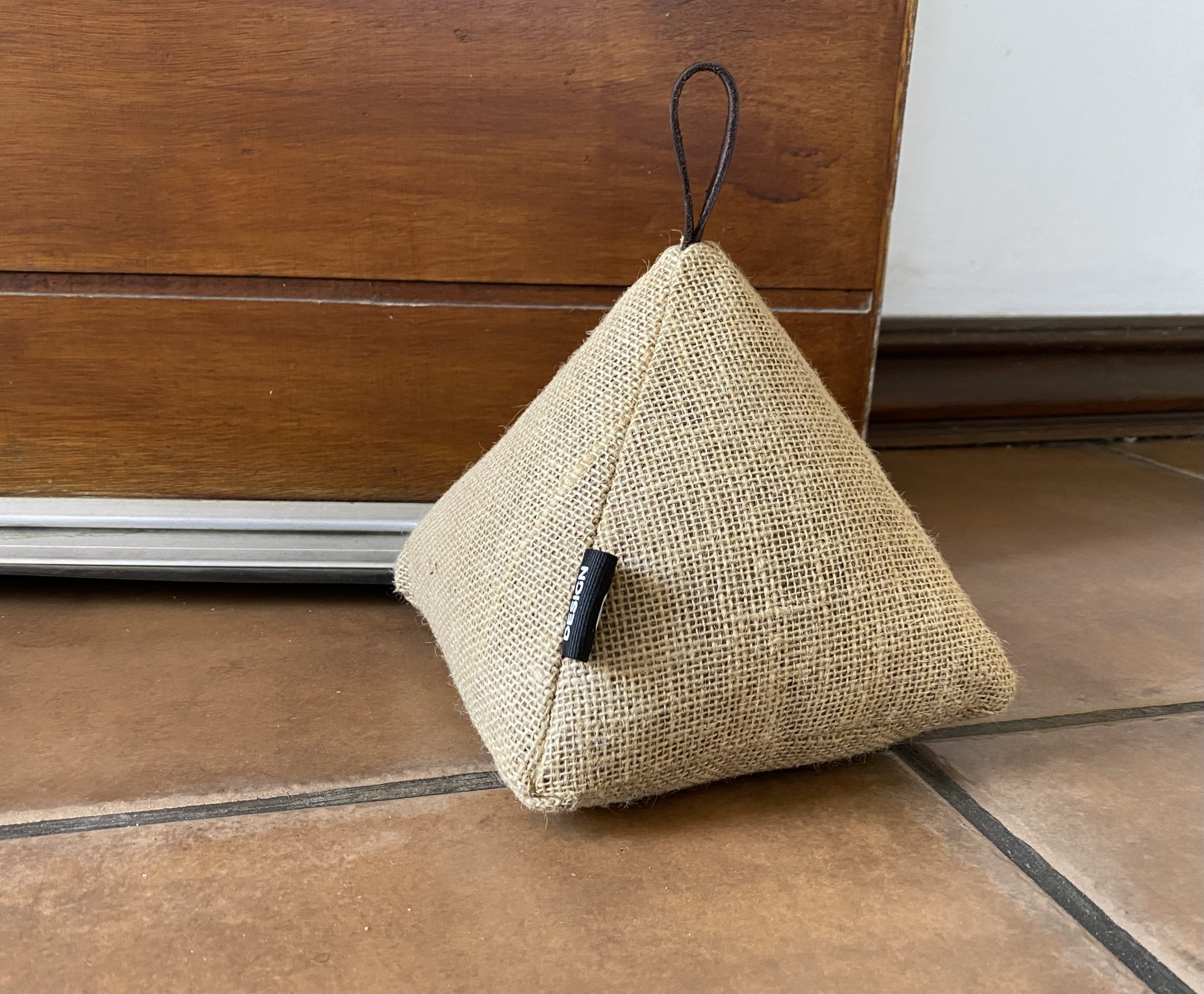 Hessian Triangular Doorstop
