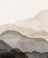 Black Beige Abstract Mountain Boho Wall Art Prints - A3 Unframed