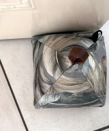 Grey Leaf Print Triangular Doorstop