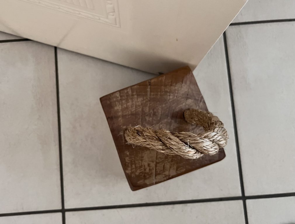Wooden Door Stop with Rope - Large