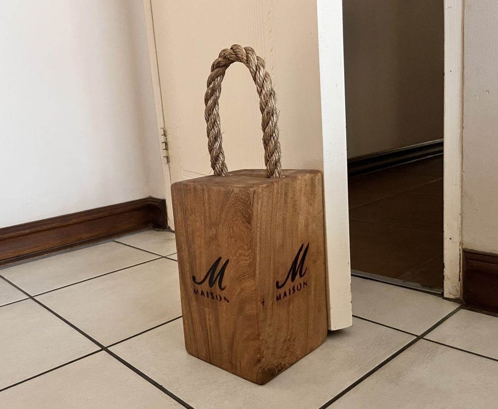 Wooden Door Stop with Rope - Large