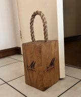 Wooden Door Stop with Rope - Large