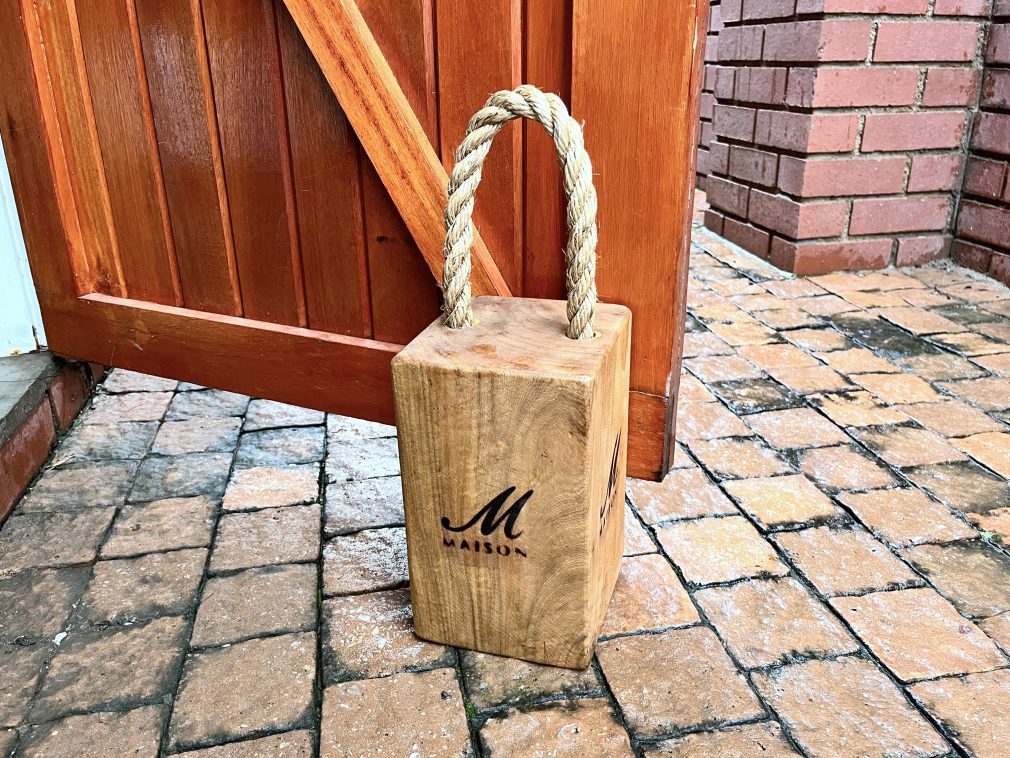 Wooden Door Stop with Rope - Large