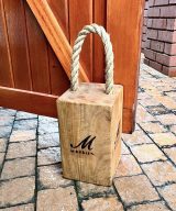 Wooden Door Stop with Rope - Large