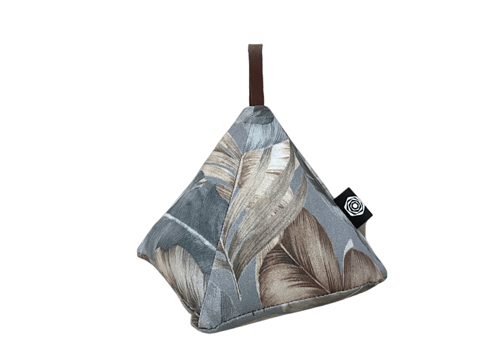 Grey Leaf Print Triangular Doorstop