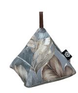 Grey Leaf Print Triangular Doorstop