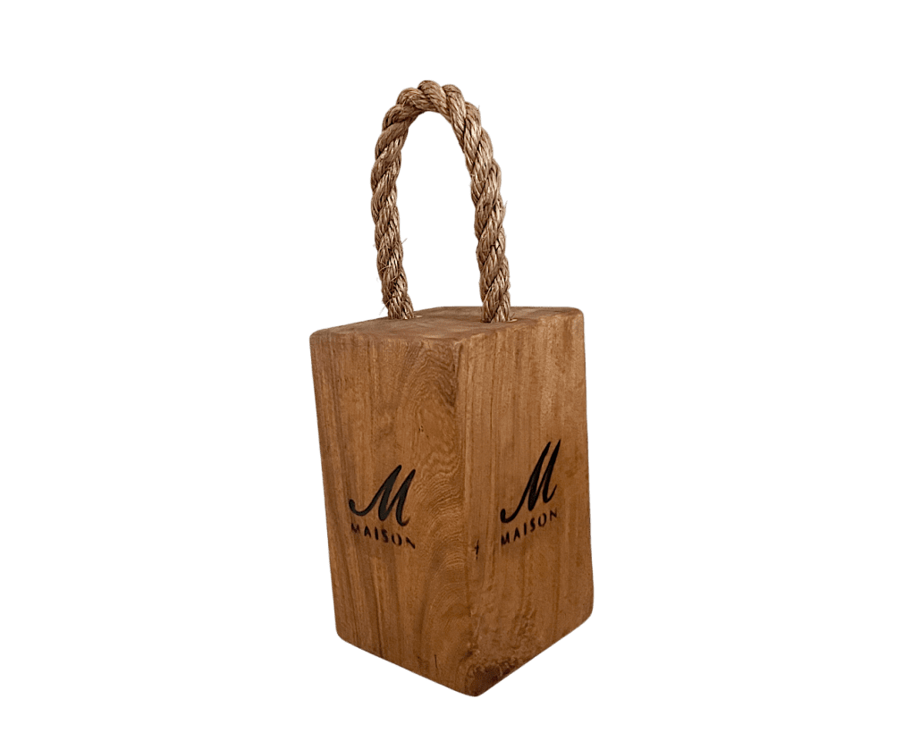 Wooden Door Stop with Rope - Large