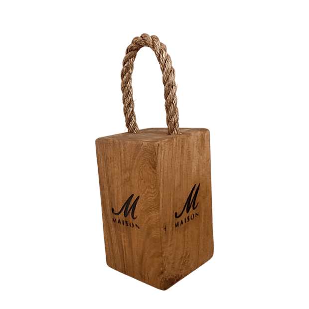 Wooden Door Stop with Rope - Large