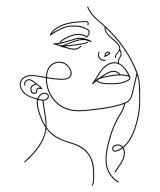Female Face Line Wall Art Prints - A3 Unframed